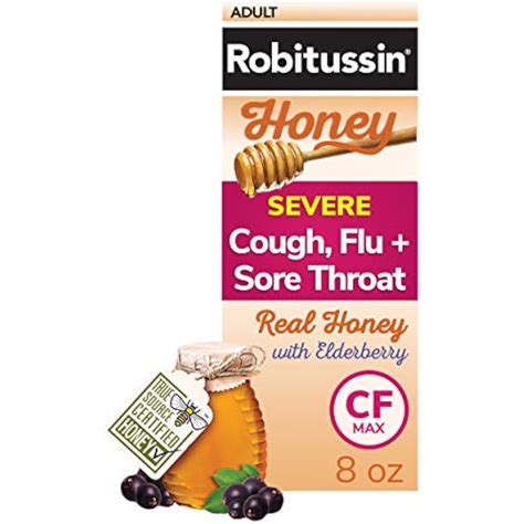 Robitussin Honey Severe Cough, Flu + Sore Throat CF logo