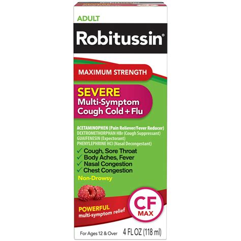 Robitussin Nighttime Severe Cough, Flu + Sore Throat CF logo
