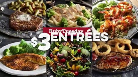 Ruby Tuesday $3 Entrées