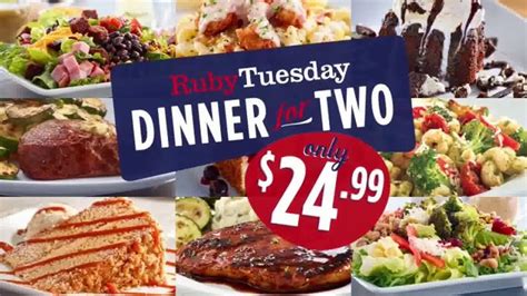 Ruby Tuesday Dinner for Two tv commercials
