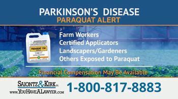 Saiontz & Kirk, P.A. TV Spot, 'Parkinson's Disease Lawsuit: Paraquat Herbicide'