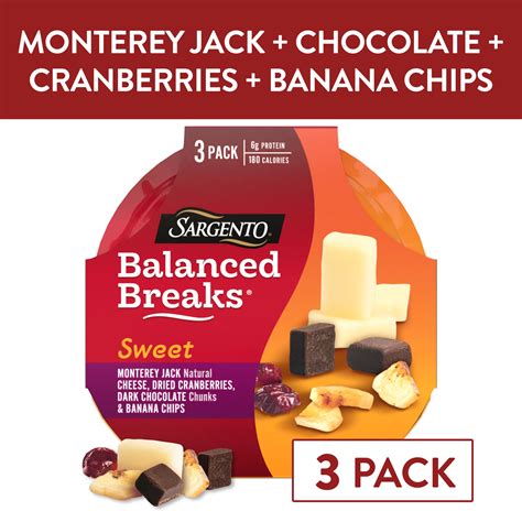 Sargento Sweet Balanced Breaks Monterey Jack, Cranberry, Chocolate & Banana Chips