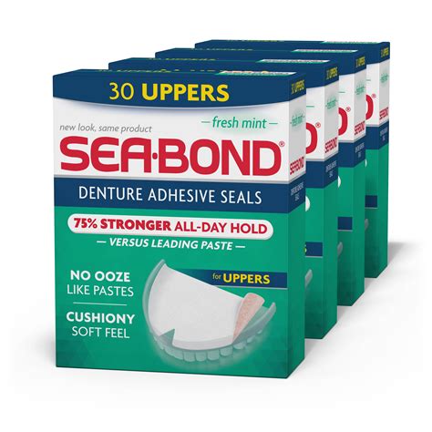 Sea Bond Denture Adhesive Seals Fresh Mint logo