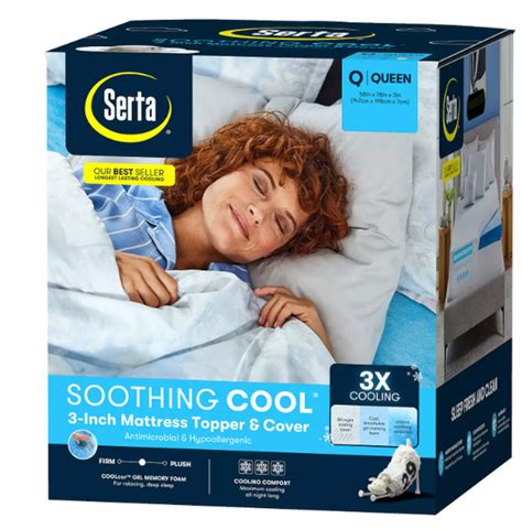 Serta Soothing Cool Memory Foam Cooling Mattress Topper