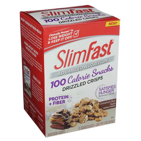 SlimFast Advanced Nutrition 100-Calorie Snack: Cinnamon Bun Swirl Drizzled Crisps