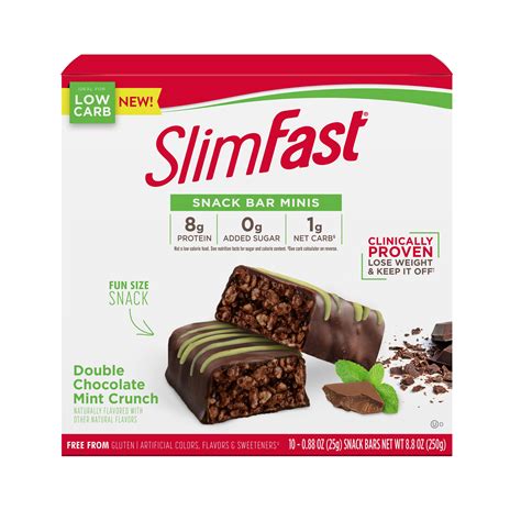 SlimFast Double Chocolate Mint Crunch Mini Snack Bars tv commercials