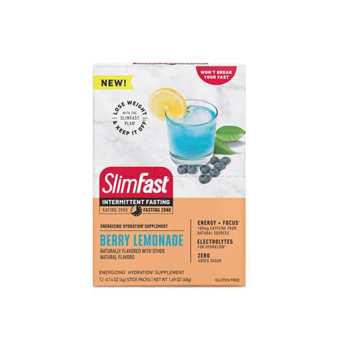 SlimFast Intermittent Fasting Berry Lemonade Energizing Hydration Mix