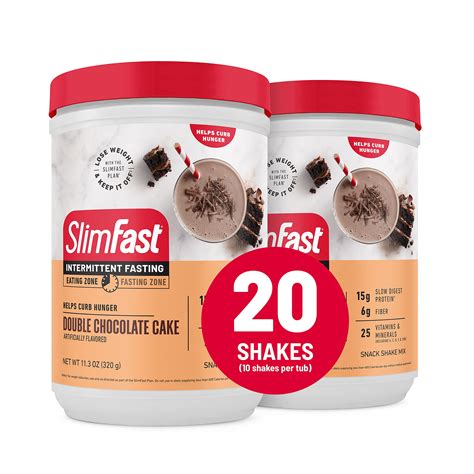 SlimFast Intermittent Fasting Double Chocolate Cake Snack Shake Mix logo