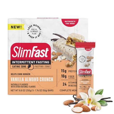 SlimFast Intermittent Fasting Vanilla Almond Crunch Complete Meal Bars tv commercials