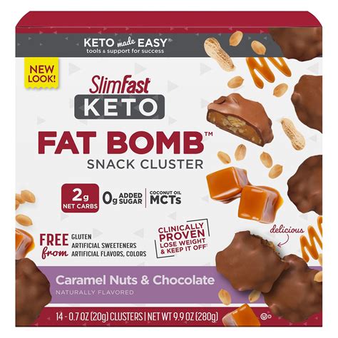SlimFast Keto Caramel Nut Cluster Fat Bomb tv commercials