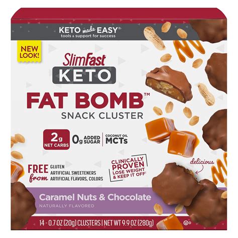 SlimFast Keto Caramel Nut Cluster Fat Bomb