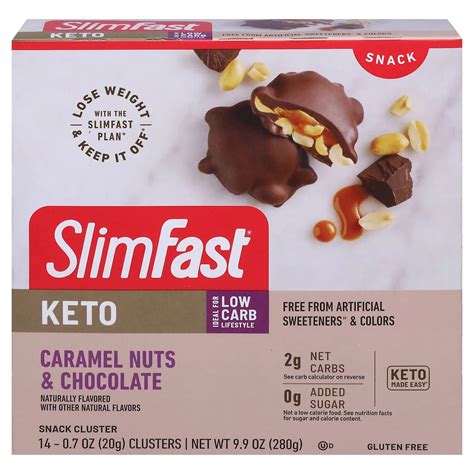 SlimFast Keto Fat Bomb Caramel Nuts & Chocolate Snack Clusters