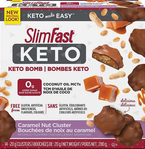 SlimFast Keto Fat Bomb Caramel Nuts & Chocolate Snack Cup logo