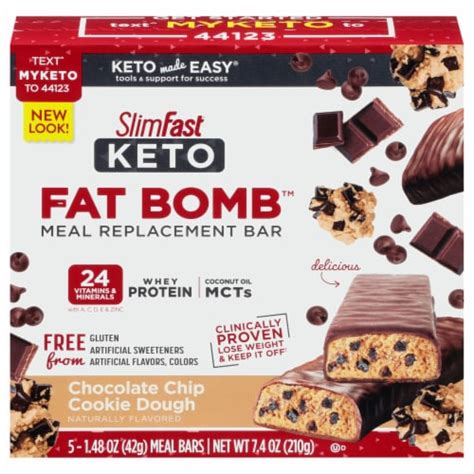 SlimFast Keto Fat Bomb Chocolate Chip Cookie Dough Meal Bar logo