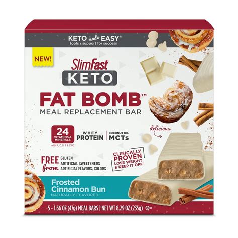 SlimFast Keto Fat Bomb Frosted Cinnamon Bun Meal Bar tv commercials