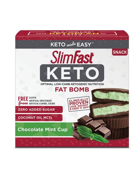 SlimFast Keto Fat Bomb Mint Chocolate Snack Cup