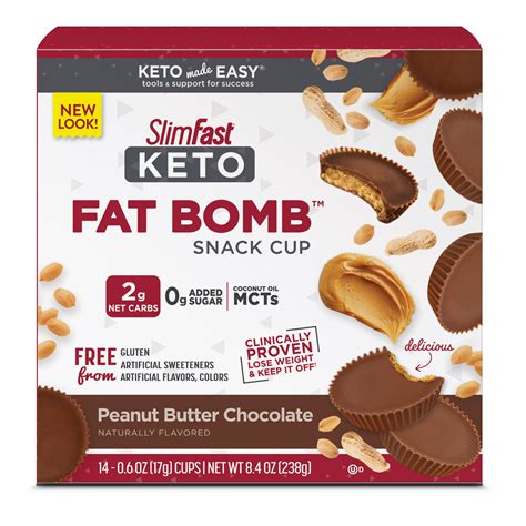 SlimFast Keto Fat Bomb Peanut Butter Chocolate Snack Cup tv commercials