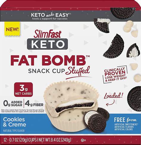 SlimFast Keto Fat Bomb Stuffed Cookies & Creme Snack Cups tv commercials