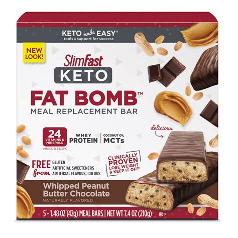 SlimFast Keto Fat Bomb Whipped Peanut Butter Meal Bars tv commercials