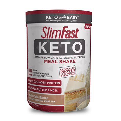 SlimFast Keto Vanilla Cake Batter Shake Mix
