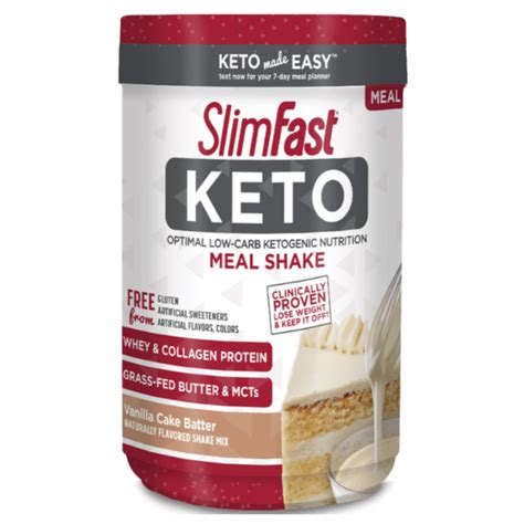 SlimFast Keto Vanilla Cake Batter Shake Mix