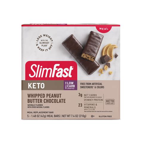 SlimFast Keto Whipped Peanut Butter Chocolate Meal Bar