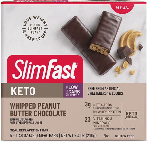 SlimFast SlimFast Keto Meal Replacement Bar Whipped Peanut Butter Chocolate