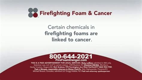 Sokolove Law TV Spot, 'Firefighting Foam & Cancer'