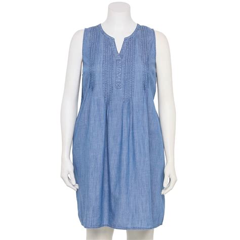 Sonoma Goods for Life Pintuck Linen Blend Dress logo