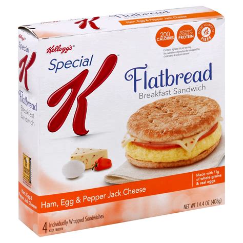 Special K Flatbread Breakfast Sandwich: Ham, Egg & Pepper Jack Cheese