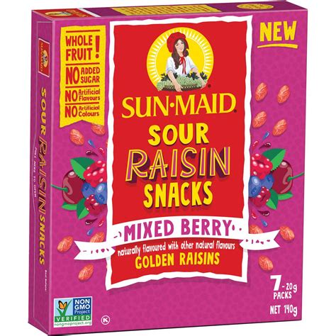 Sun-Maid Raisins Sour Raisin Snacks Mixed Berry tv commercials