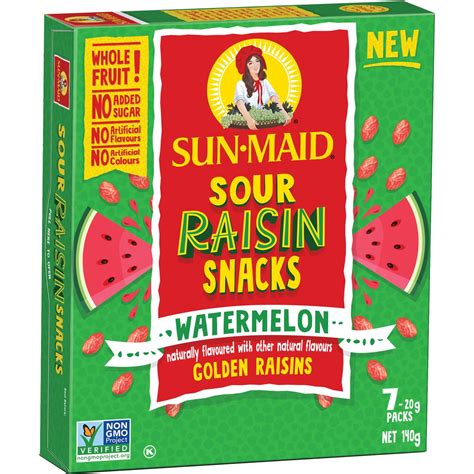 Sun-Maid Raisins Sour Raisin Snacks Watermelon logo