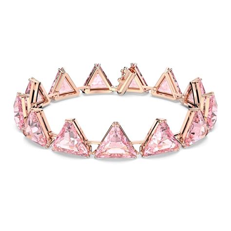 Swarovski Ortyx Bracelet Triangle Cut, Pink, Rose Gold-Tone Plated logo