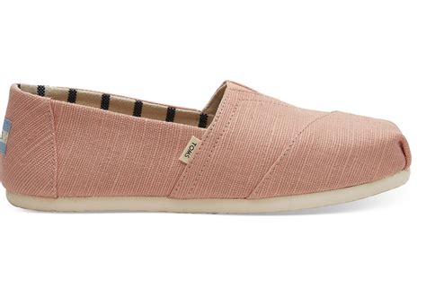 TOMS Coral Pink Heritage Canvas Women's Classics Venice Collection logo
