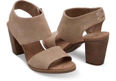 TOMS Desert Taupe Suede Women's Majorca Cutout Sandals logo