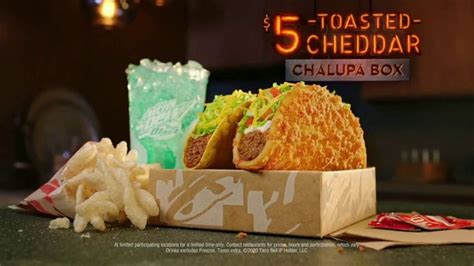 Taco Bell $5 Toasted Cheddar Chalupa Box TV commercial - In This Box