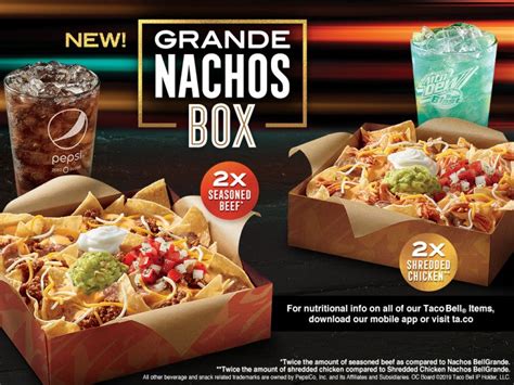 Taco Bell Seasoned Beef Grande Nachos Box logo
