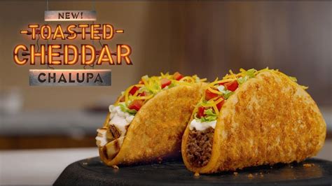 Taco Bell Toasted Cheddar Chalupa Box logo