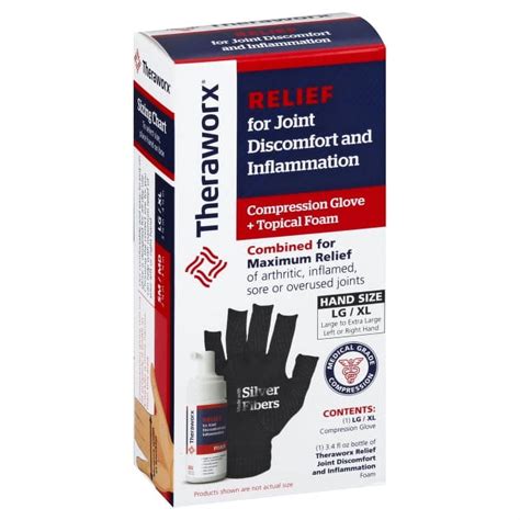 Theraworx Relief Joint Discomfort & Inflammation Foam + 1 Compression Glove