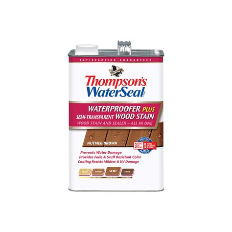 Thompson's Water Seal Waterproofing Stain Tinted Wood Stain and Sealer -- All in One Nutmeg Brown