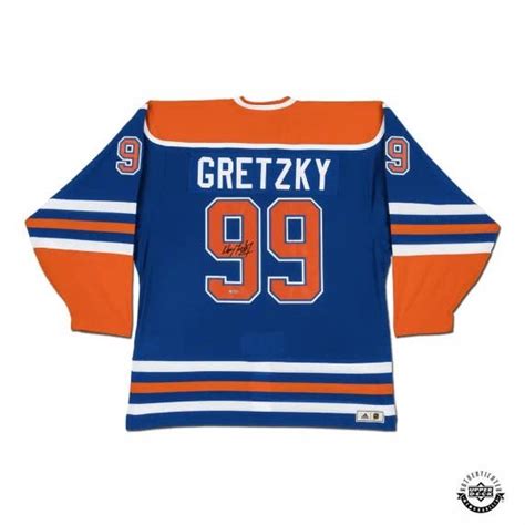 Upper Deck Store Wayne Gretzky Autographed Edmonton Oilers “Heroes of Hockey” Blue Jersey logo