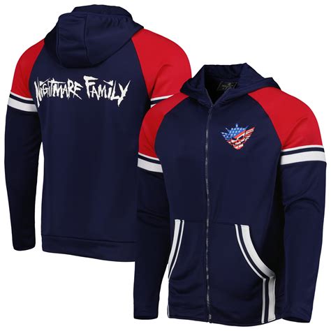 WWE Shop Navy Cody Rhodes Nightmare Family Full Zip Hoodie