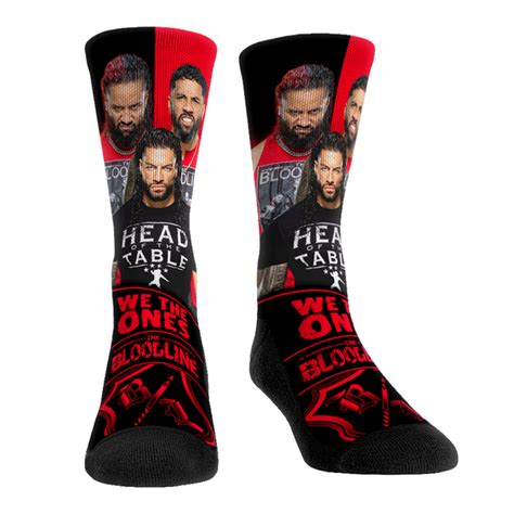 WWE Shop Rock Em Socks The Bloodline Stare Down Crew Socks logo