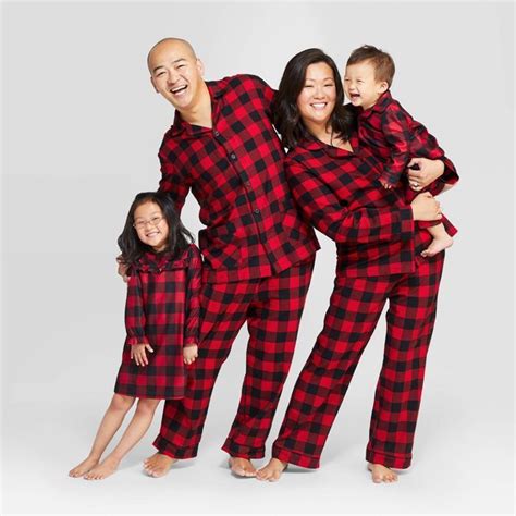Wondershop Kids' Holiday Buffalo Check Flannel Matching Family Pajamas NightGown tv commercials