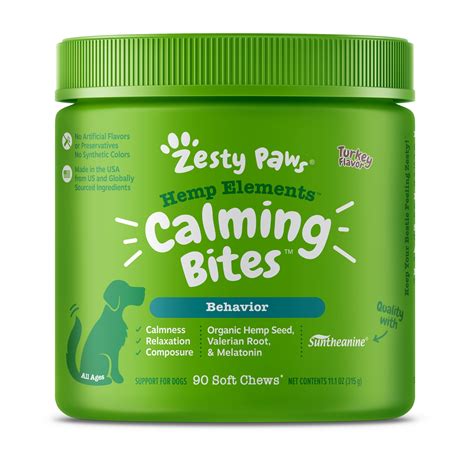 Zesty Paws Calming Bites Soft Chews for Dogs with Suntheanine