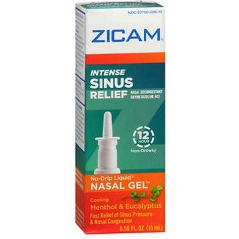 Zicam Intense Sinus Relief No-Drip Liquid Nasal Gel