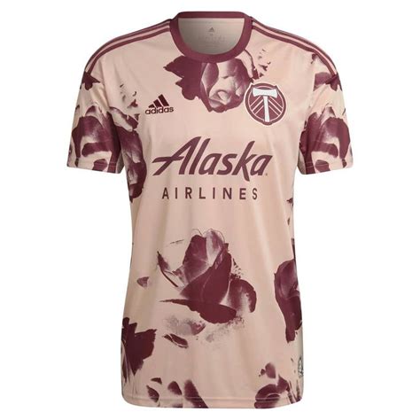 adidas 2022 Mens Portland Timbers Heritage Pink Rose Kit Replica Blank Jersey logo