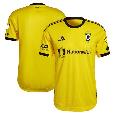 adidas 2023 Mens Columbus Crew Gold Standard Kit Authentic Jersey logo