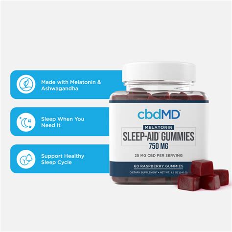 cbdMD Melatonin Raspberry Sleep Aid Gummies